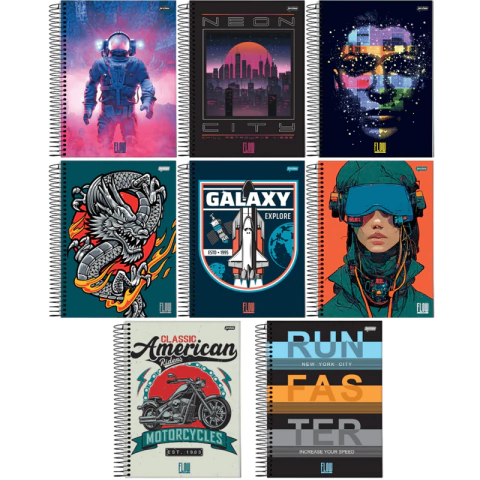 Caderneta 1/8 Flow Line - 80 Folhas - Jandaia