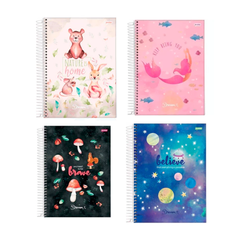 Caderno - 1 Matéria - Dreams - 80 Fls - Jandaia