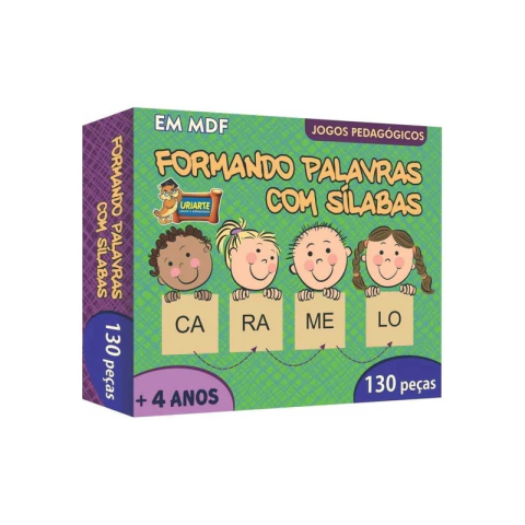 Formando Palavras C/ Sílabas - MDF - 130 Peças - Uriarte