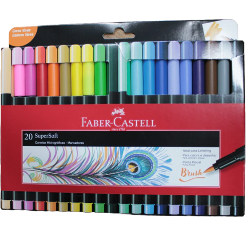 Brush Pen - SuperSoft - 20 Cores - Faber-Castell