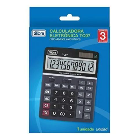 Calculadora Eletrônica De Mesa - 12 Dígitos - Grande - TC07 Tilibra