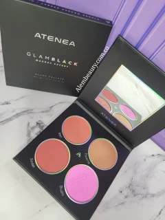 PALETA DE RUBORES X 4 GLAM BLACK ATENEA ORIGINAL - ALEM BEAUTY