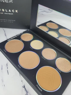 PALETA DE ILUMINADORES Y CONTORNOS GLAM BLACK ATENEA ORIGINAL - ALEM BEAUTY