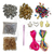 Kit 230 Itens Aneis, Argolas, Pingentes e Fio Cetim