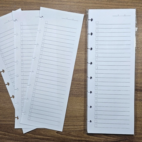 Refil para Caderno de Disco (Caderno Inteligente) - A5 | Colegial | Universitário - Refil Checklist para Agenda, Planner