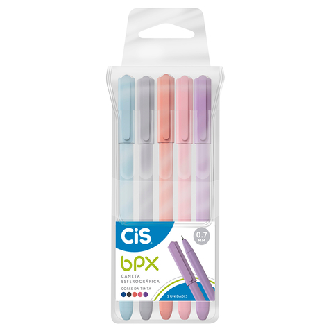 BPX Caneta Esferográfica 0.7mm - Estojo com 5 cores