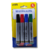 Kit com 4 marcadores de quadro branco nas cores preta, vermelha, azul e verde, da marca Gatte.