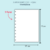 Refil branco para caderno com 50 folhas, tamanho 17cm x 23cm, com 9 furos.