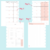 Refil de planejamento mensal para caderno de disco, mostrando quatro páginas com layouts para organização mensal e checklists.