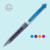 Caneta esferográfica CIS 4X1 com clip, tinta em cores: azul, roxo, rosa e laranja.