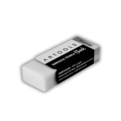 Borracha técnica branca da marca Artools, composta por PVC e papel, com rótulo informativo.