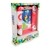 Caixa do brinquedo Poli Bricks, contendo peças de montagem e um painel interativo, ideal para crianças.