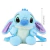 Mochila de pelúcia Lilo & Stitch com alças ajustáveis, medindo 25 cm, na cor azul.
