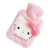 Bolsa térmica da Hello Kitty em pelúcia, disponível nos tamanhos grande e pequeno, ideal para aliviar cólicas menstruais e dores musculares.