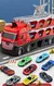 Kit carrinhos de brinquedo Mega Hauler Truck 2 em 1 se transforma em pista de ejeção com 8 carros - loja online