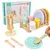 Brinquedo Conjunto de Cozinha Infantil de Madeira Montessori, com utensílios e acessórios para estimular o faz de conta.