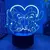 Luminária 3D LED com os personagens Lilo e Stitch em um design iluminado em azul, simbolizando amor.