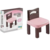 Cadeirinha infantil rosa com estampa de poá da Simo Toys em embalagem.