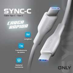 CABLE TIPO C A TIPO C MODO-141 SYNC-C – ONLY – BLANCO - comprar online
