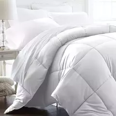 Edredón Símil Plumón Reversible - Blanco Salem