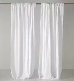 Juego de Cortinas Tusor para Barral - Blanco Salem