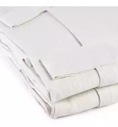 Juego de Cortinas Madrás para Barral - Blanco Salem