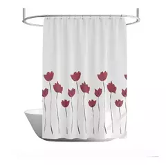 Cortina de Baño Teflón Estampada - Blanco Salem