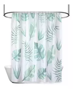 Cortina de Baño Teflón Estampada - Blanco Salem