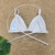 Top ELIZA - Cor Off White, Tecido Fluity Shine- Top Fixo com Amarração - MARLUAH - loja online