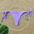 Calcinha GABI - Cor Violeta Conto de Fadas, TECIDO PLISSÊ - Modelo Fio com Amarração - MARLUAH - MARLUAH Biquínis