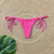 Calcinha GABI - Cor Rosa Florescer, TECIDO CARAVELAS - Modelo Fio com Amarração - MARLUAH - comprar online