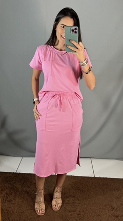 Conjunto de Saia Midi de Malha