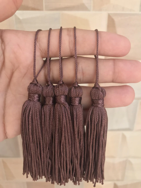 Tassel Marrom 7cm - 5 unidades - comprar online