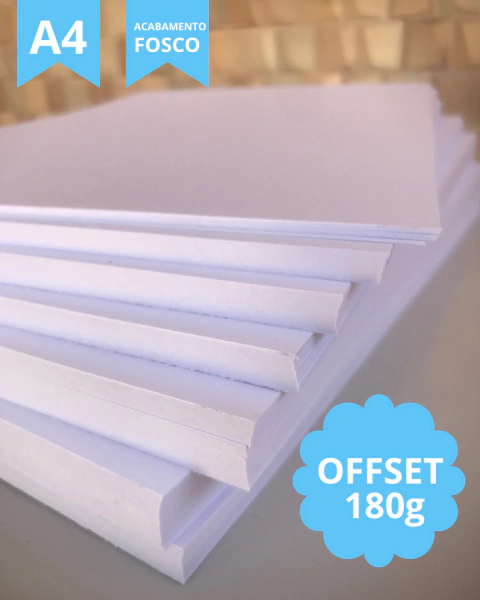 Papel offset 180g | 50 Folhas