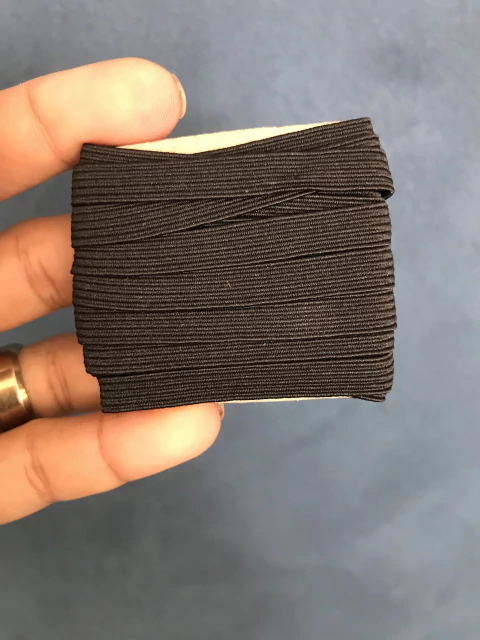 Elástico Chato 7mm | 2 metros | Cor: Preto - comprar online