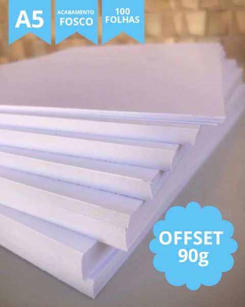 Offset 90g - A5 - 100 folhas