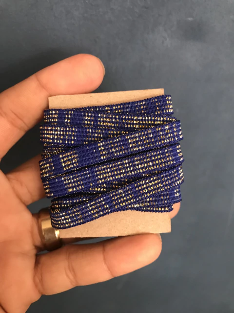 Elástico Chato Glitter 7mm | 2 metros | Cor: Azul Royal - comprar online