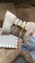 Bracelete prego Gold / Prata com pedrinhas em aço inox - D.Machado Acessórios 