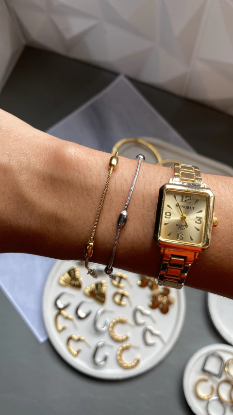 Pulseira Bolinha aço inox Gold/Prata em aço inox - comprar online