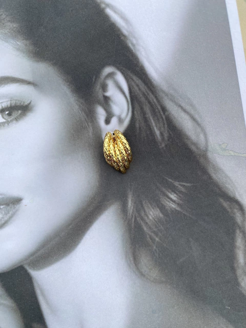 Brinco Tubos craquelado Gold/ Prata em aço inox - comprar online