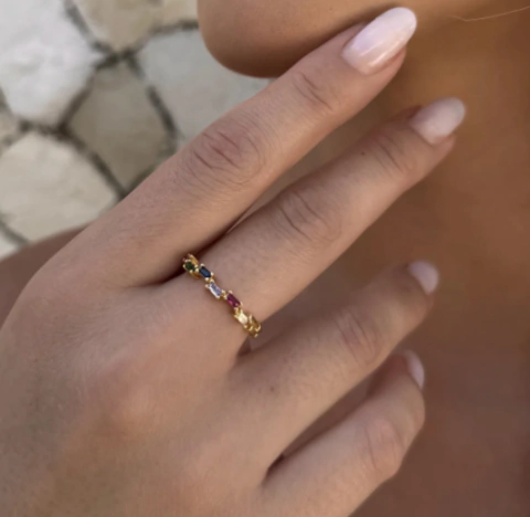 ANEL MEIA ALIANÇA COLOR DOURADO - comprar online