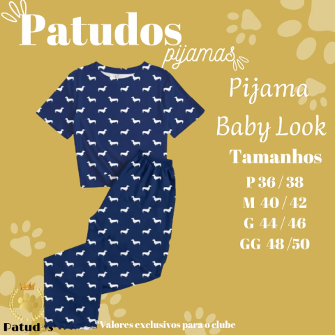 Pijama Baby Look e Calça Patudos - comprar online