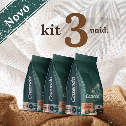 Kit 3 Unidades Café CAZENDA Especial Torrado e Moído 250g