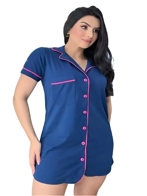 CAMISOLA FEMININA ALGODÃO AZUL MARINHO - comprar online