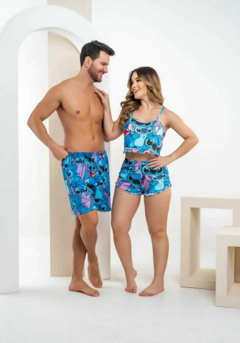 Kit PIJAMA CASAL BABY DOLL E SAMBA CANÇÃO STITCH - comprar online