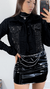 Jaqueta jeans Preta Curta Com Strass - comprar online