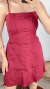 Vestido alcinha Visco lycra com pregas - Vinho Country western - loja online