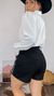 Conjunto suede Shorts e Colete Franjas Strass Preto - loja online