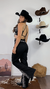 Conjunto suede calça flare e Cropped com Strass - Preto na internet