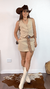Conjunto Country colete e shorts saia alfaiataria Nude 